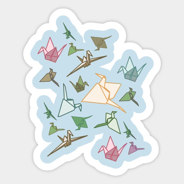 Paper Cranes origami birds Sticker by sandpaperdaisy